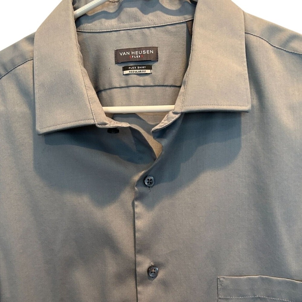 Van Heusen Long Sleeve Dress Shirt 18 34/35 Flex Regular Fit‎ Cotton Blend